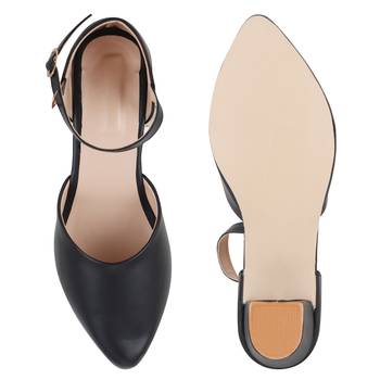 Do Bhai Black Block Heels for Women 5