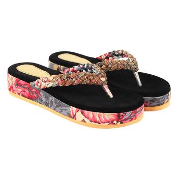Do Bhai Red Flatform Heels for Women 1