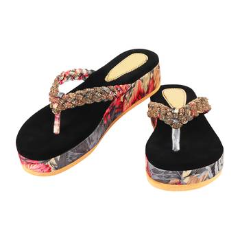 Do Bhai Red Flatform Heels for Women 3