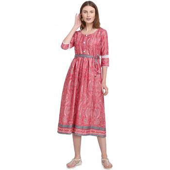 Women Printed Rayon Flared Kurta 3