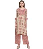 Women Rayon Printd Kurta And Palazzo Set 