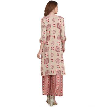 Women Rayon Printd Kurta And Palazzo Set  5
