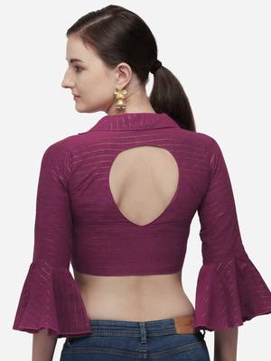Women'S Printed Light Pink Phantom Silk Blouse With Collared Neck 2