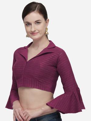 Women'S Printed Light Pink Phantom Silk Blouse With Collared Neck 3