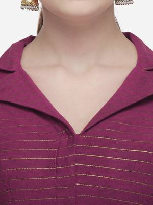Women'S Printed Light Pink Phantom Silk Blouse With Collared Neck 4