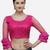 Women's Embroidered Pink Net Blouse With Round Neck