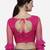 Women's Embroidered Pink Net Blouse With Round Neck