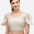 Women's Jacquard Off White Blouse With V Neck