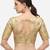 Women's Jacquard Beige Blouse With Round Neck