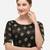 Women's Jacquard Black Blouse With Round Neck