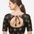 Women's Jacquard Black Blouse With Round Neck