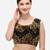 Women's Embroidered & Sequence Work Black Velvet Blouse With Round Neck