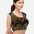 Women's Embroidered & Sequence Work Black Velvet Blouse With Round Neck