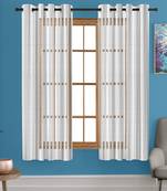 A White Printed Polyester Net Sheer Window Curtain
