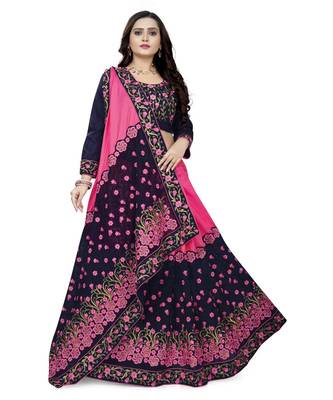 Pink Embroidered Georgette Fancy Saree with Blouse 3