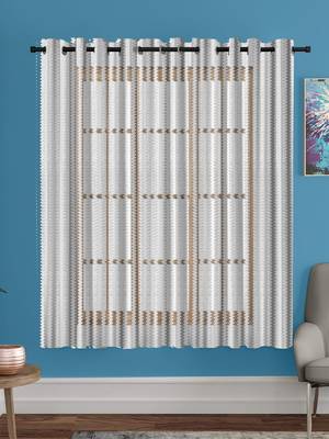 A White Printed Polyester Net Sheer Window Curtain 1