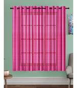 A Pink Printed Polyester Net Sheer Window Curtain