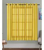 A Yellow Printed Polyester Net Sheer Window Curtain