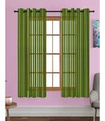 A Green Printed Polyester Net Sheer Window Curtain