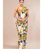 Mysore silk Cream Zari Woven Saree