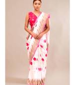 Mysore silk Cream Zari Woven Saree