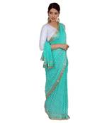 Lehariya Saree With Embellished Gotta Patti Lace And Golden Border Lace For Women