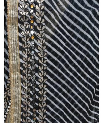 Lehariya Saree With Embellished Gotta Patti Lace And Golden Border Lace For Women 3