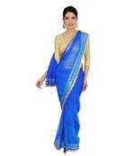 Lehariya Saree With Embellished Gotta Patti Lace And Golden Border Lace For Women