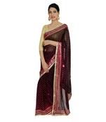 Lehariya Saree With Embellished Gotta Patti Lace And Golden Border Lace For Women