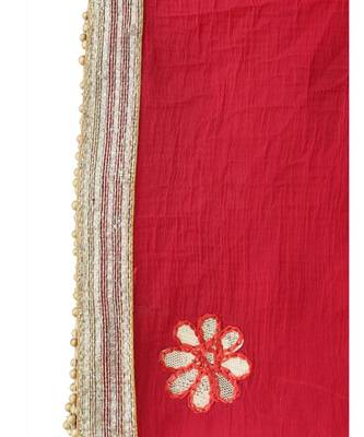 Lehariya Saree With Embellished Gotta Patti Lace And Golden Border Lace For Women 4