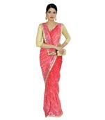 Lehariya Saree With Embellished Gotta Patti Lace And Golden Border Lace For Women