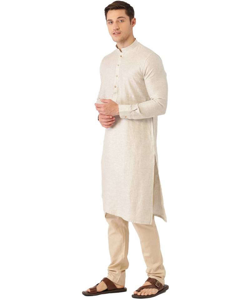 Blue cotton Jacket Kurta Churidar Set