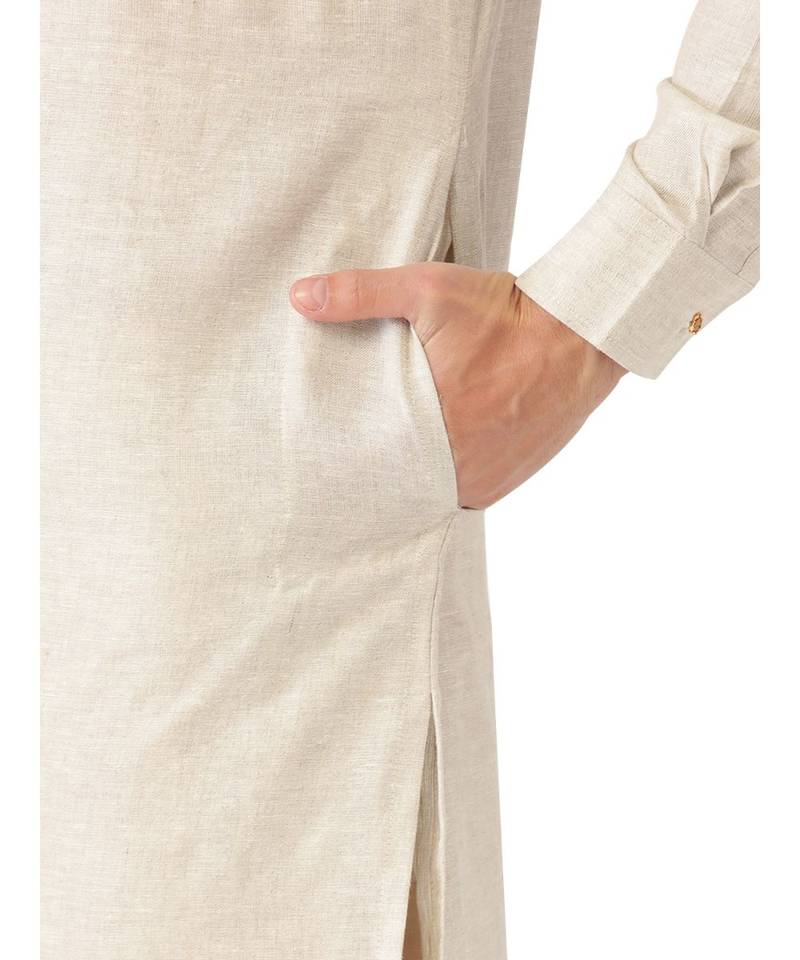 Blue cotton Jacket Kurta Churidar Set