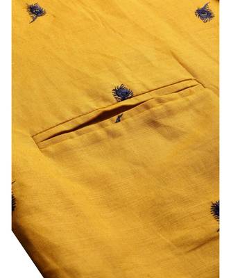 yellow cotton Jacket Kurta Churidar Set 6