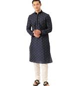 Blue silk Kurta Churidar Set