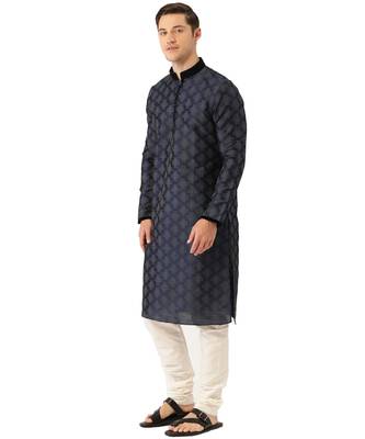 Blue silk Kurta Churidar Set 3