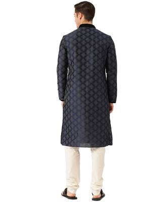 Blue silk Kurta Churidar Set 4