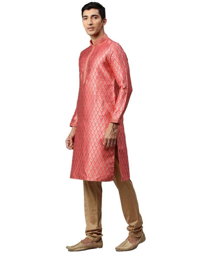 pink silk Kurta Churidar Set