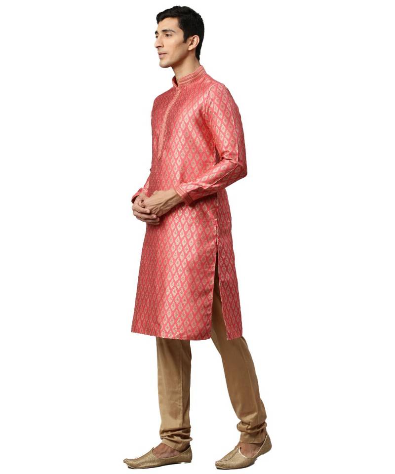 pink silk Kurta Churidar Set