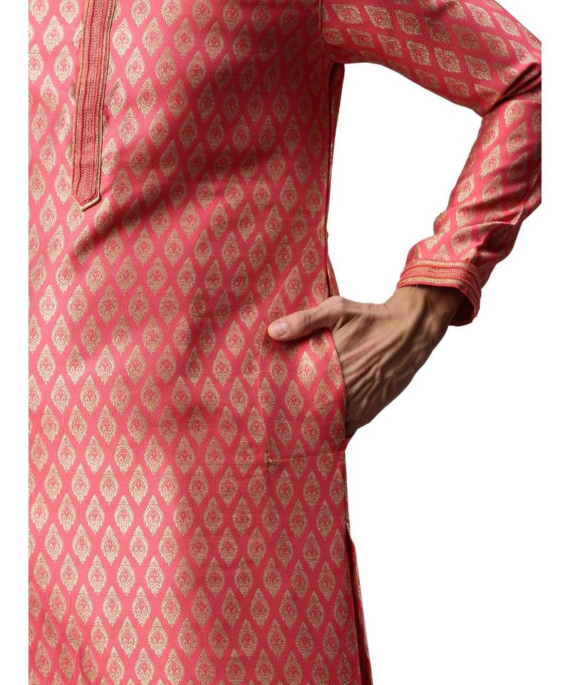 pink silk Kurta Churidar Set