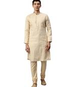 Beige silk Kurta Churidar Set