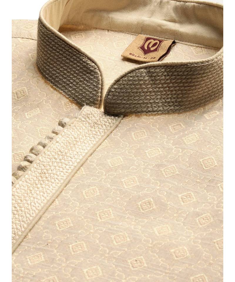 Beige silk Kurta Churidar Set