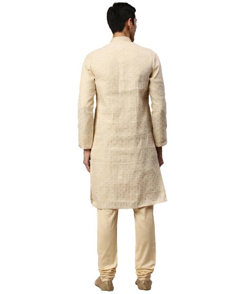 Beige silk Kurta Churidar Set