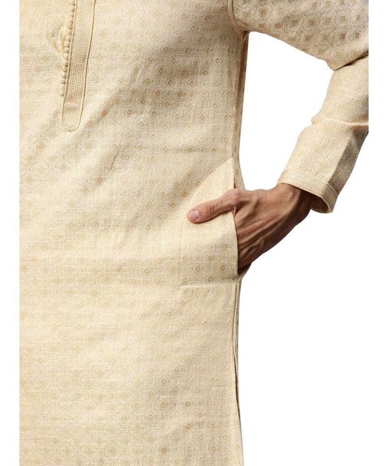 Beige silk Kurta Churidar Set