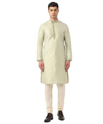 Green Art Silk Kurta Churidar Set 1