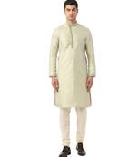 Green Art Silk Kurta Churidar Set