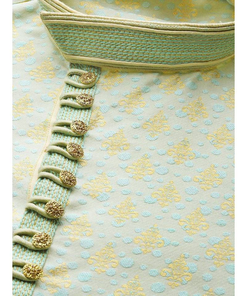 Green Art Silk Kurta Churidar Set