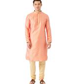 Peach silk Kurta Churidar Set