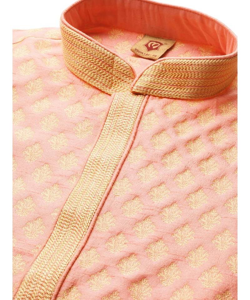 Peach silk Kurta Churidar Set