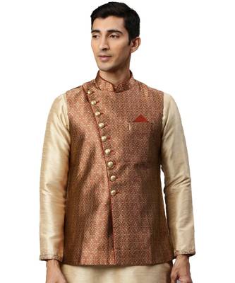 Maroon Brocade Jacket 1